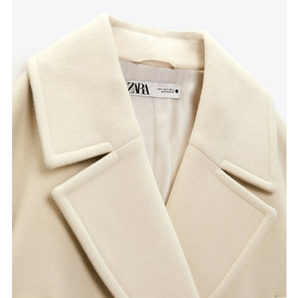 Zara Oversized Coat Cream - Picture 17 of 17